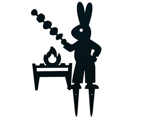 Фигурка садовая "Кролик шашлычник". Размер 39х23,5 см. NEW