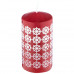 Свеча Deco Christmas 50х100 мм Снежинки (белые на бордовом)