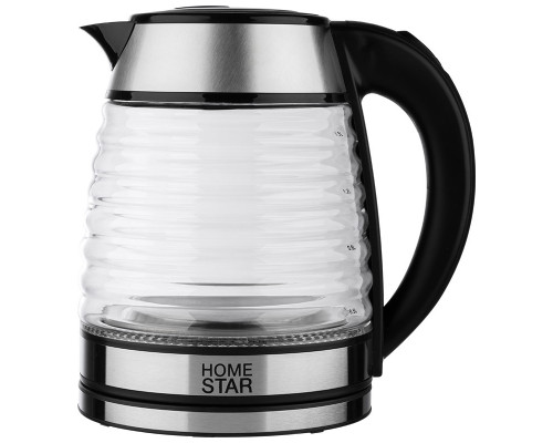 Чайник Homestar HS-1046 (1,5 л.) стекло, пластик черный
