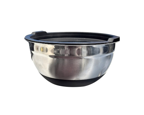 Миска AMARENA, 3 л, из нерж стали с антискользящим силиконовым дном/крышкой из полипропилена