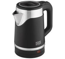 Чайник HomeStar HS-1043 (108851), 1500 Вт, 1,7 л, нерж. ст./пласт., черн.