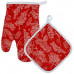 Прихватка с рукавицей "Сказочный лес". Набор из 2-х предметов (красный) NEW