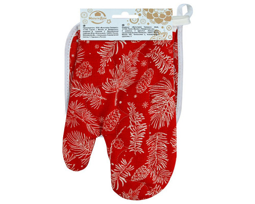 Прихватка с рукавицей "Сказочный лес". Набор из 2-х предметов (красный) NEW