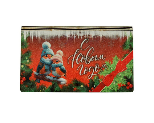 Конверт для денег "С Новым годом!" (горизонтальн.). Размер 17х10х1,5 см NEW