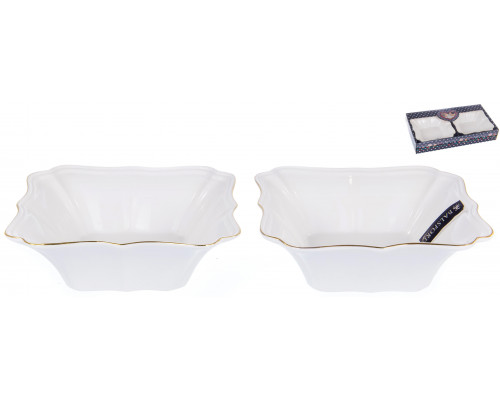 ГРАЦИЯ, набор 2 фигурных салатника 16см, NEW BONE CHINA, цветная упаковка