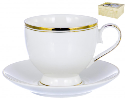 ГРАЦИЯ Шанти, набор чайный (2) чашка 250мл + блюдце, NEW BONE CHINA, подарочная упаковка