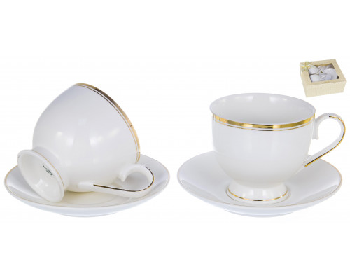 ГРАЦИЯ, набор чайный (4) 2 чашки 250мл + 2 блюдца, NEW BONE CHINA, подарочная упаковка