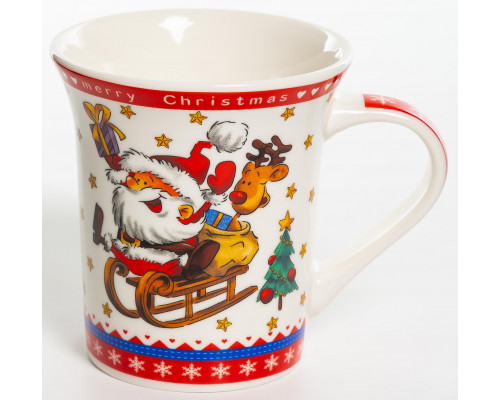 ЖЕЛАЮ СЧАСТЬЯ, кружка 310мл, санки, NEW BONE CHINA, упаковка - гофрокороб