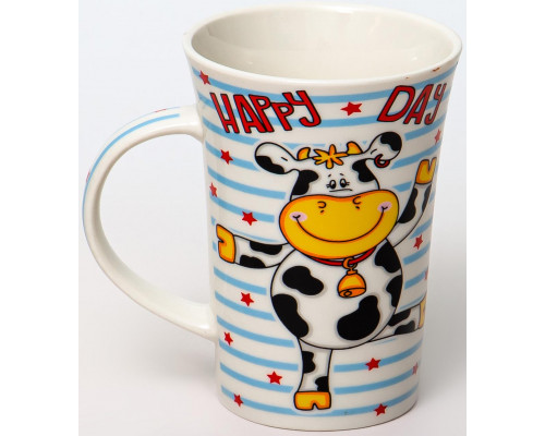 HAPPY DAY, кружка 450мл, NEW BONE CHINA, упаковка - гофрокороб