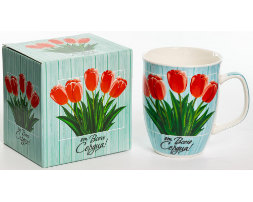 ОТ ВСЕГО СЕРДЦА, кружка 350мл, NEW BONE CHINA, индивидуальная подарочная упаковка