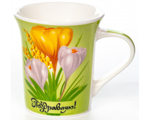 КРОКУСЫ, кружка 310мл, NEW BONE CHINA, упаковка - гофрокороб
