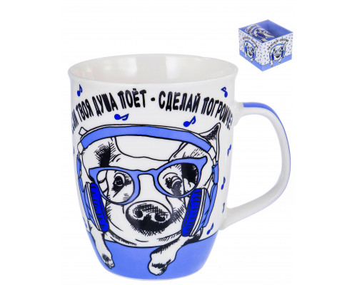 ДУША ПОЁТ, кружка 350мл, NEW BONE CHINA, подарочная упаковка