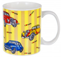 Кружка Olaff 133-08020 "CARS", 0,35 л, фарф., с рис.
