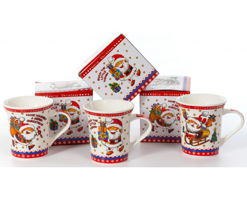 ЖЕЛАЮ СЧАСТЬЯ, кружка 310мл, МИКС 3 ДЕКОРА, NEW BONE CHINA, индивидуальная подарочная упаковка
