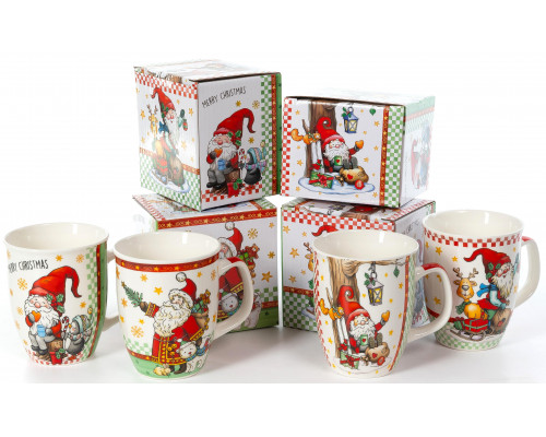ВОЛШЕБСТВО, кружка 350мл, МИКС 4 ДЕКОРА, NEW BONE CHINA, индивидуальная подарочная упаковка