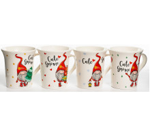 Кружка Olaff 223-08002 "CUTE GNOME", 0,31 л, фарф., бел., с рис.