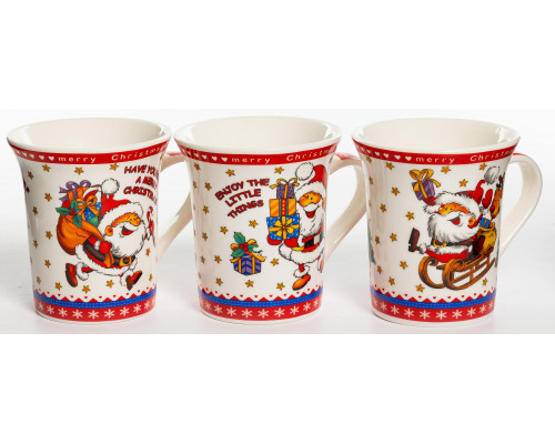 ЖЕЛАЮ СЧАСТЬЯ, кружка 310мл, МИКС 3 ДЕКОРА, NEW BONE CHINA, упаковка - гофрокороб