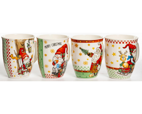 ВОЛШЕБСТВО, кружка 350мл, МИКС 4 ДЕКОРА, NEW BONE CHINA, упаковка - гофрокороб