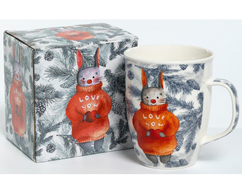 LOVE YOU, кружка 350мл, NEW BONE CHINA, индивидуальная подарочная упаковка