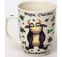 Кружка Olaff 200-08071 "СЧАСТЬЯ И ДОСТАТКА", 0,35 л, с рис.