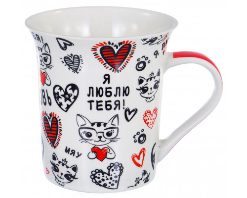 МЯУ, кружка 310мл, NEW BONE CHINA, упаковка - гофрокороб