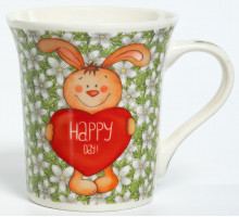 Кружка Olaff "Happy day" 221-08020, 0,31 л, фарф., с рис.