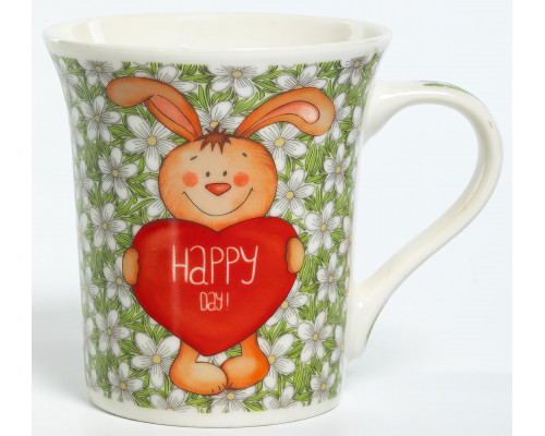 HAPPY DAY, кружка 310мл, NEW BONE CHINA, упаковка - гофрокороб