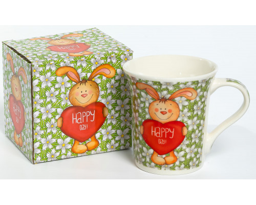 HAPPY DAY, кружка 310мл, NEW BONE CHINA, индивидуальная подарочная упаковка