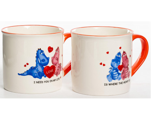 Я ТЕБЯ ЛЮБЛЮ, кружка 300мл, МИКС 2 ДЕКОРА, NEW BONE CHINA, упаковка - гофрокороб
