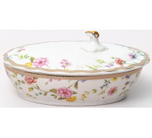 ТЕОДОРА, паштетница 150мм 190мл с/крышкой, NEW BONE CHINA, цветная упаковка