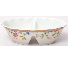 ТЕОДОРА, блюдо для специй 120мм 2 секции,  NEW BONE CHINA, цветная упаковка