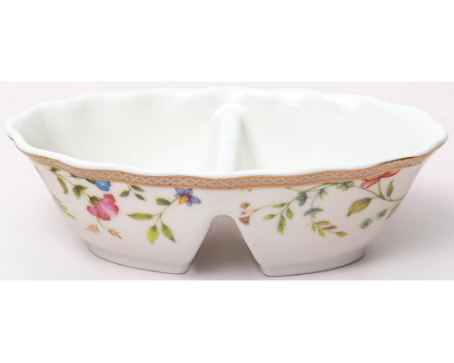 ТЕОДОРА, блюдо для специй 120мм 2 секции,  NEW BONE CHINA, цветная упаковка