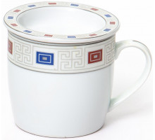 Кружка с крышкой Guterwahl "Венера" 114-19044 "Мицар", 0,35 л, фарф., бел., декор.
