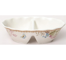 АДЕЛИНА, блюдо для специй 120мм 2 секции,  NEW BONE CHINA, цветная упаковка
