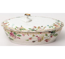 СТЕФАНИЯ, паштетница 150мм 190мл с/крышкой, NEW BONE CHINA, цветная упаковка