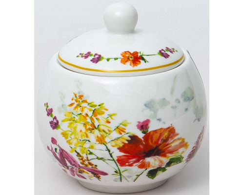 АКВАРЕЛЬНЫЙ БУКЕТ, сахарница 350мл , NEW BONE CHINA, цветная упаковка