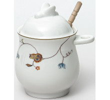ЛАТОНА ПЕРСИЯ, баночка д/меда с ложкой, NEW BONE CHINA, цветная упаковка
