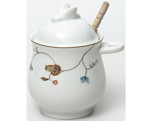ЛАТОНА ПЕРСИЯ, баночка д/меда с ложкой, NEW BONE CHINA, цветная упаковка