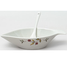 ЛАТОНА ПЕРСИЯ, икорница с ложкой, NEW BONE CHINA, цветная упаковка
