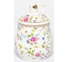 ЭКЛАТ, баночка д/меда 320мл с/крышкой и ложкой, NEW BONE CHINA, цветная упаковка
