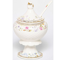 ЭКЛАТ, сахарница 300мл на ножке с ложкой, NEW BONE CHINA, цветная упаковка