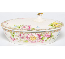 МЭРИДИТ, паштетница 150мм 190мл с/крышкой, NEW BONE CHINA, цветная упаковка