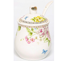МЭРИДИТ, баночка д/меда 320мл с/крышкой и ложкой, NEW BONE CHINA, цветная упаковка