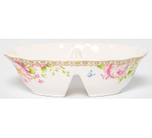 Блюдо для специй МЭРИДИТ, 120мм 2 секции,  NEW BONE CHINA, цветная упаковка