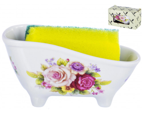 PARTY TIME, подставка 130х50х70мм под губку, NEW BONE CHINA, цветочный декор, цветная упаковка с окошком