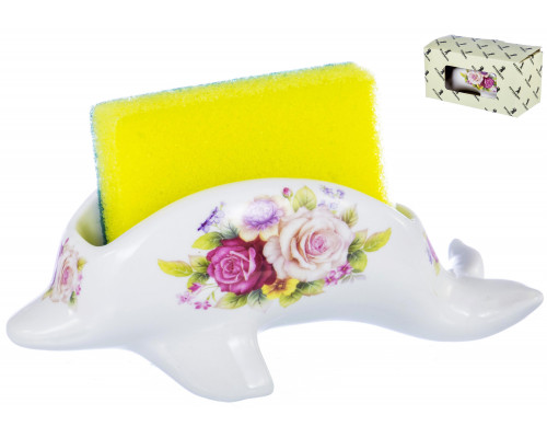 PARTY TIME, подставка 165х80х65мм под губку, NEW BONE CHINA, цветочный декор, цветная упаковка с окошком