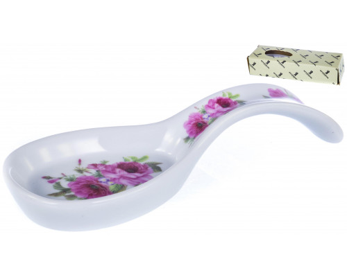 PARTY TIME, ложка подстановочная 210х80х40мм, NEW BONE CHINA, цветочный декор, цветная упаковка с окошком