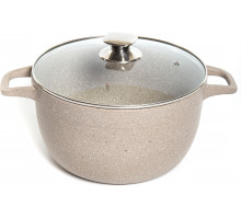Кастрюля TALKo 212-52058 6л литой алюминий ант.покр. с крышкой стекло бежевый