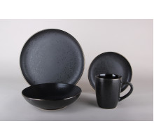Набор столовый 4/16 в гл. тар Коралл Elite black HMN231011B  керамика