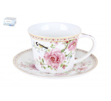 Чайная пара 2 пр. КОРАЛЛ WL230601 "Wild rose", 0,25 л, фарф.